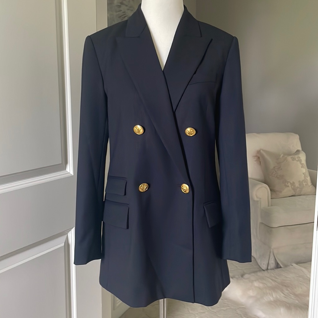Nwt Rag & Bone Salute Simmons Twill Blazer Navy Blue Sz 0 $695